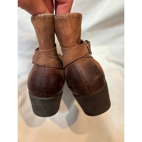 Dansko Womens Cagney Brown Burnished Nubuck Zip Ankle Boots sz 37 / 6.5 - 7 - Picture 2 of 6